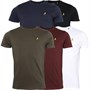 Brave Soul lot de 5 t-shirts Russel Homme Noir/Blanc/Marine/Kaki/Bordeaux