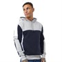 Brave Soul Mens Auburn Hoodie Light Grey Marl/Navy/White
