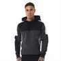 Brave Soul Mens Auburn Hoodie Jet Black/Dark Charcoal/White