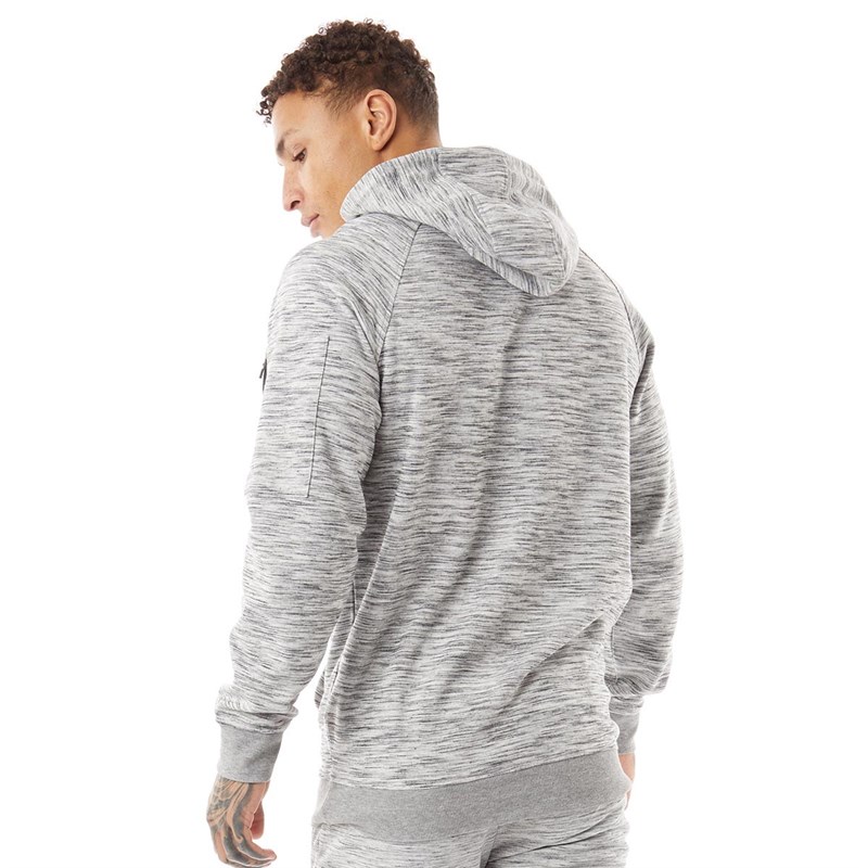 Brave Soul Heren Buxton Hoodies Gemeleerd Grijs
