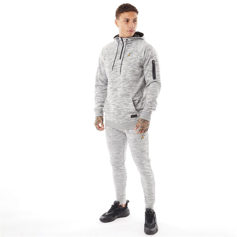 Brave Soul Heren Buxton Hoodies Gemeleerd Grijs