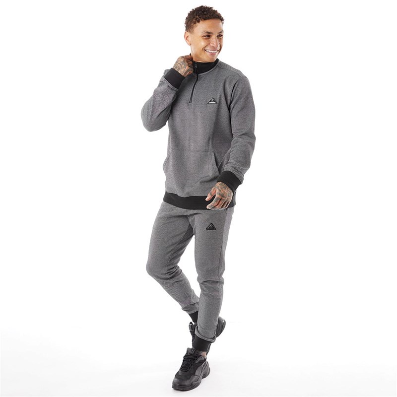 Brave Soul Mens Borman Tracksuit Jet Black Birdseye