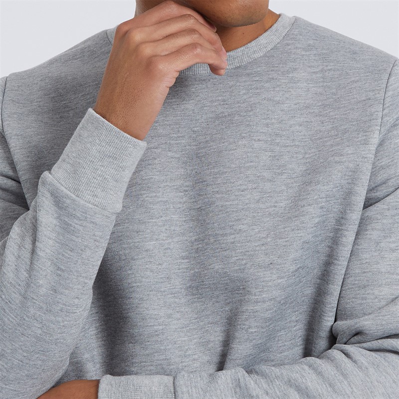 Brave Soul Mens William Sweatshirt Light Grey Marl