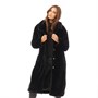 Brave Soul Womens Tasmin Maxi Faux Fur Coat Black