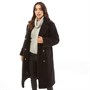 Brave Soul Damen Tasmin Maxi Faux Fur Mantel Schwarz