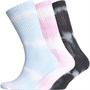 Whispering Smith Womens Tie Dye Three Pack Socks Black Tie Dye/Blue Tie Dye