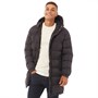 Brave Soul Mens Allenb Padded Hooded Longline Jacket Black