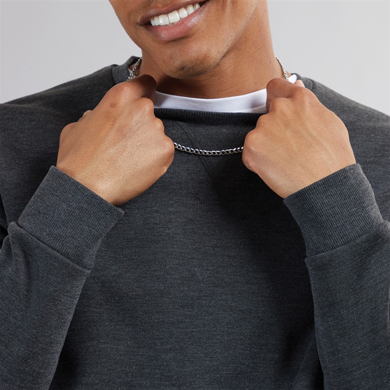 Brave Soul Sweat-Shirt à col rond Homme Gris anthracite chiné