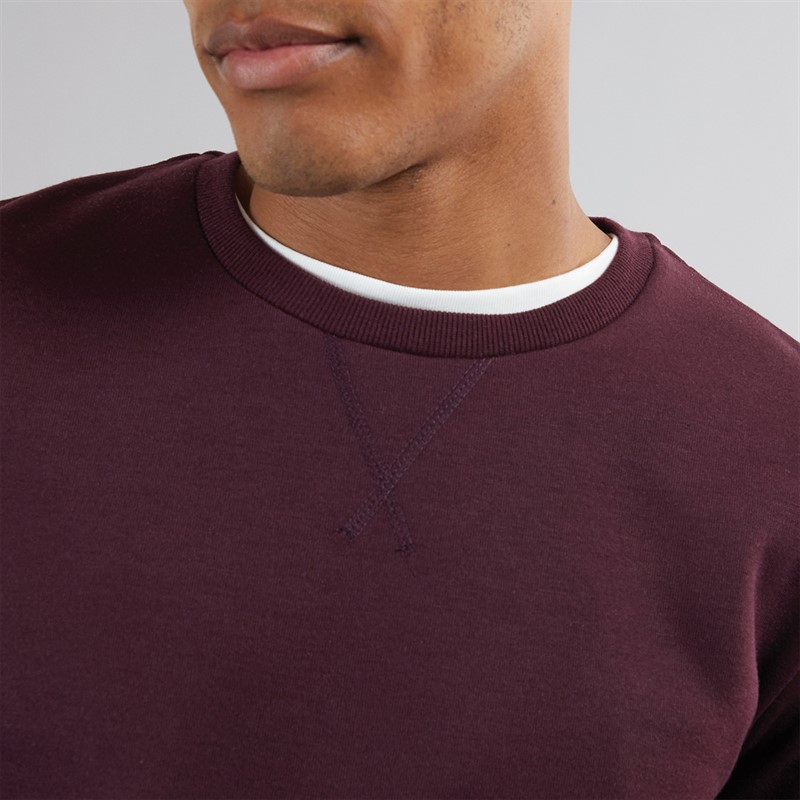 Brave Soul Herren Sweatshirt mit Rundhalsausschnitt Burgunder