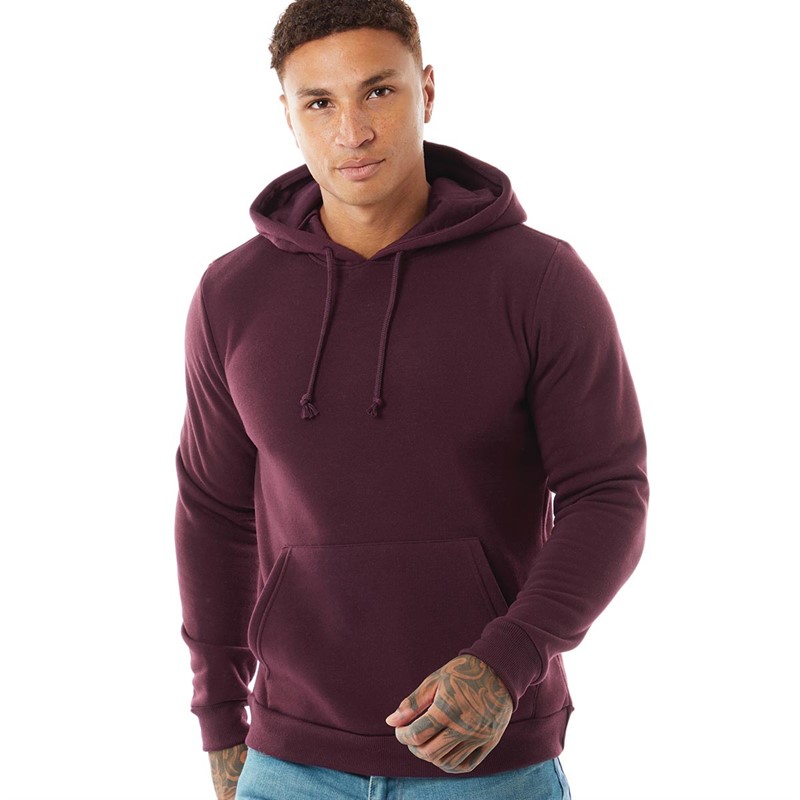 Brave Soul Mens Hugh Hoodie Burgundy