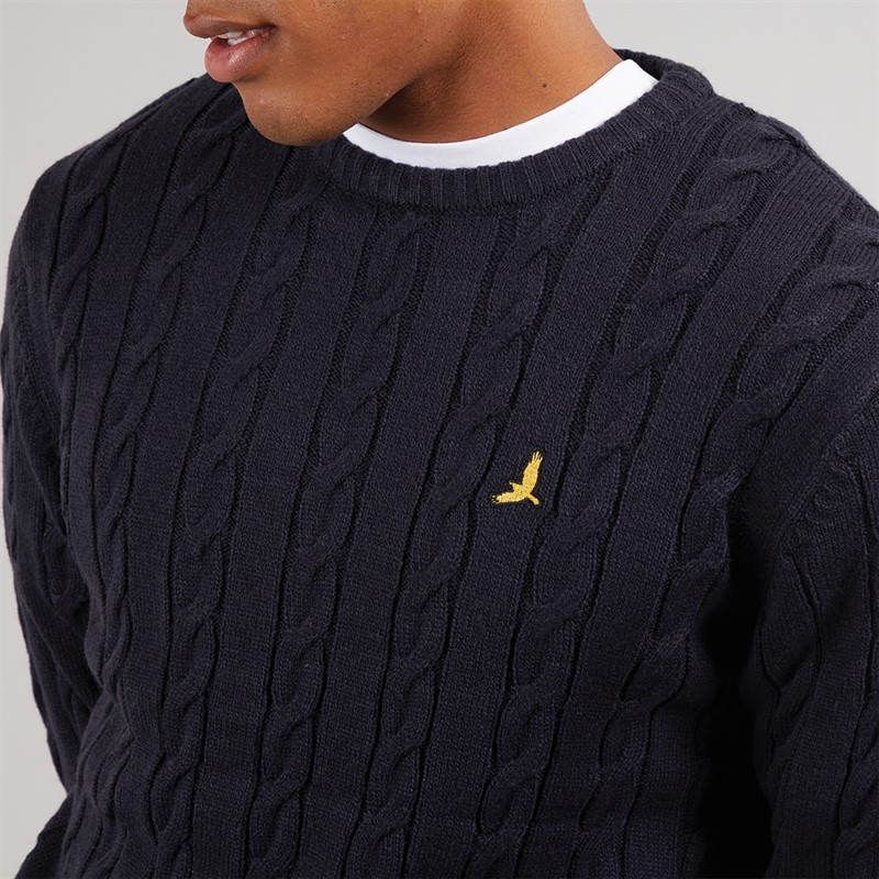 Brave Soul Mens Alliance Crew Neck Jumper French Navy