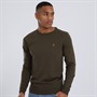 Brave Soul Sweter z okrągłym dekoltem dla niego kolor khaki