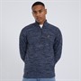 Brave Soul Herren Quarrie 1/4 Zip Funnel Neck Pullover Marineblau