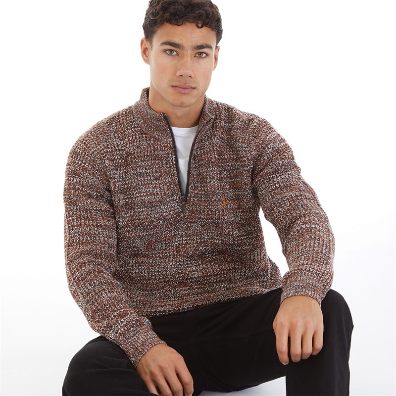 Mens funnel neck outlet zip jumper