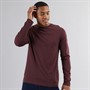 Brave Soul Langarm T-Shirt Herren Supreme Rundhals Burgund
