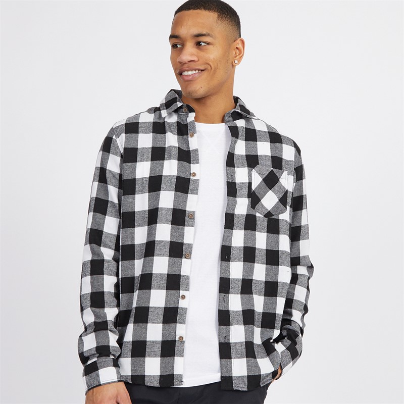 Brave Soul Mens Check Shirt Hooded Work Lumberjack Cotton Gingham Western  Check