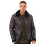 Brave Soul Veste en Cuir Blackout Homme Noir