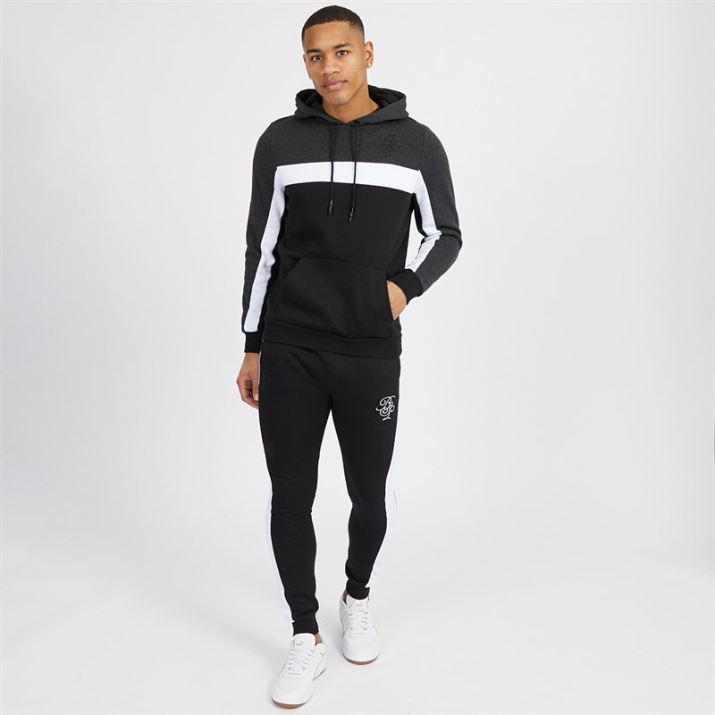 Brave Soul Mens Aves Tracksuit Black/Charcoal/White