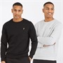 Brave Soul Mens Winston Two Pack Sweatshirts Black/Grey