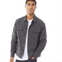 Brave Soul Herren Pearson Shacket Hemd mit langem Arm Grau