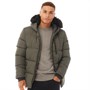 Brave Soul Mens Trawler Hooded Padded Jacket Khaki