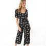 Brave Soul Womens Lowra Jumpsuit Black/Cream Ditsy Floral