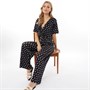 Brave Soul Womens Chelsea Jumpsuit Black/White Spot