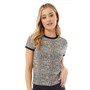 Brave Soul Womens Claire T-Shirt Leopard Print/Black