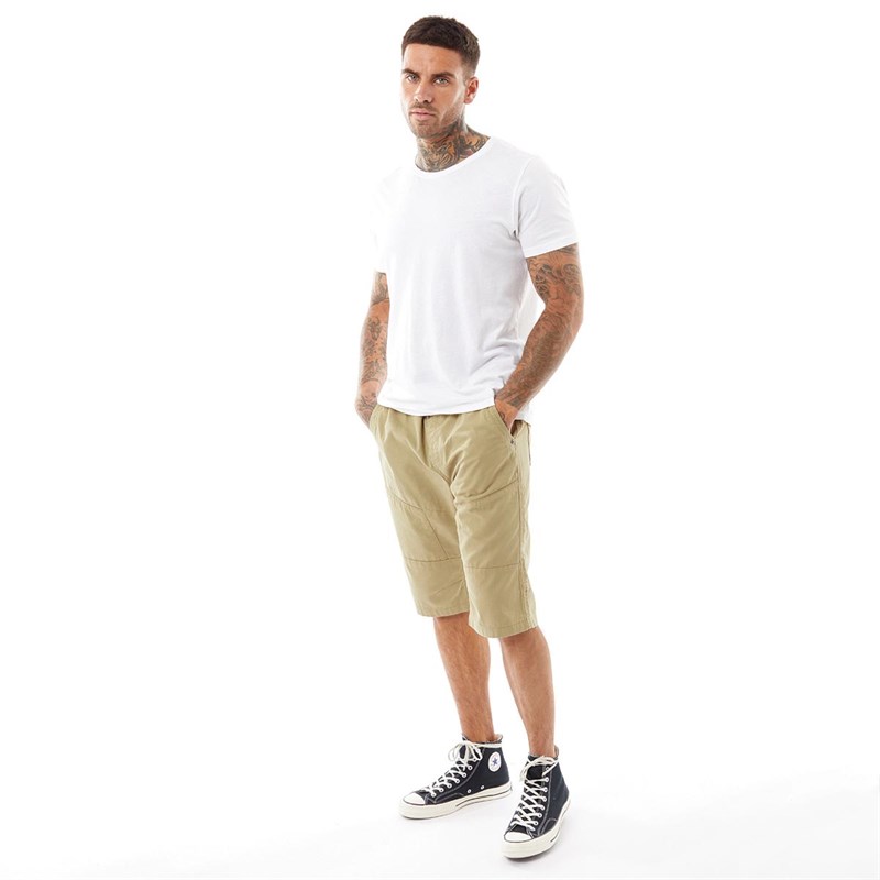 Brave Soul Mens Ezra 3/4 Utility Shorts Stone