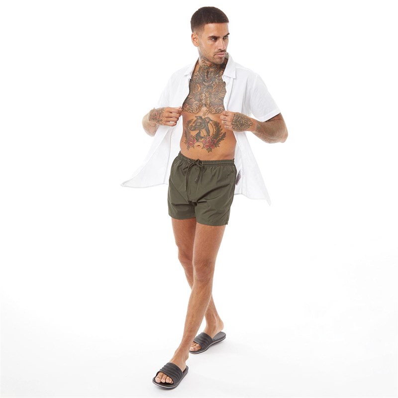 Brave Soul Mens Brink Swim Shorts Khaki