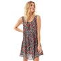 Brave Soul Womens Maya Dress Green/Pink Floral