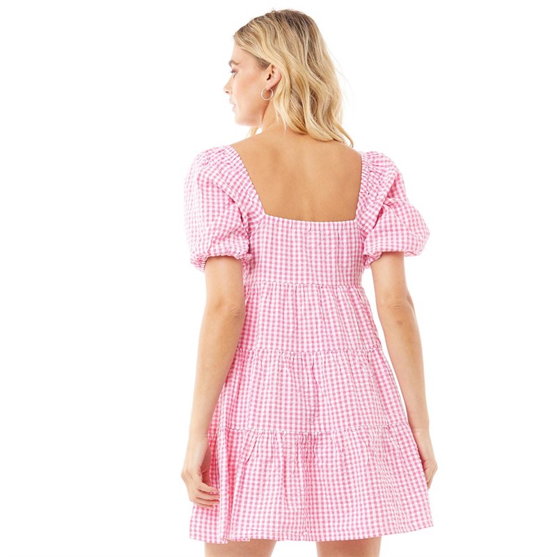 Brave Soul Womens Patsypin Dress Pink/White Check