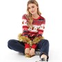 Brave Soul Damen Kelsey Christmas Weihnachts Pullover Rot