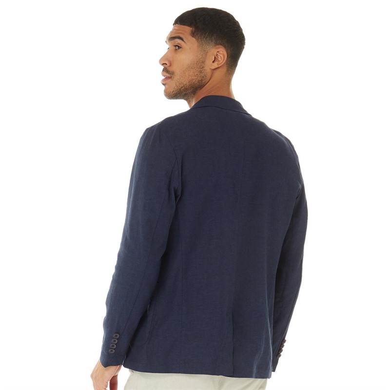 Brave Soul Mens Wellington Blazer Navy