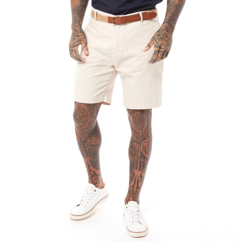 Brave Soul Mens Dolan Chino Shorts Light Stone