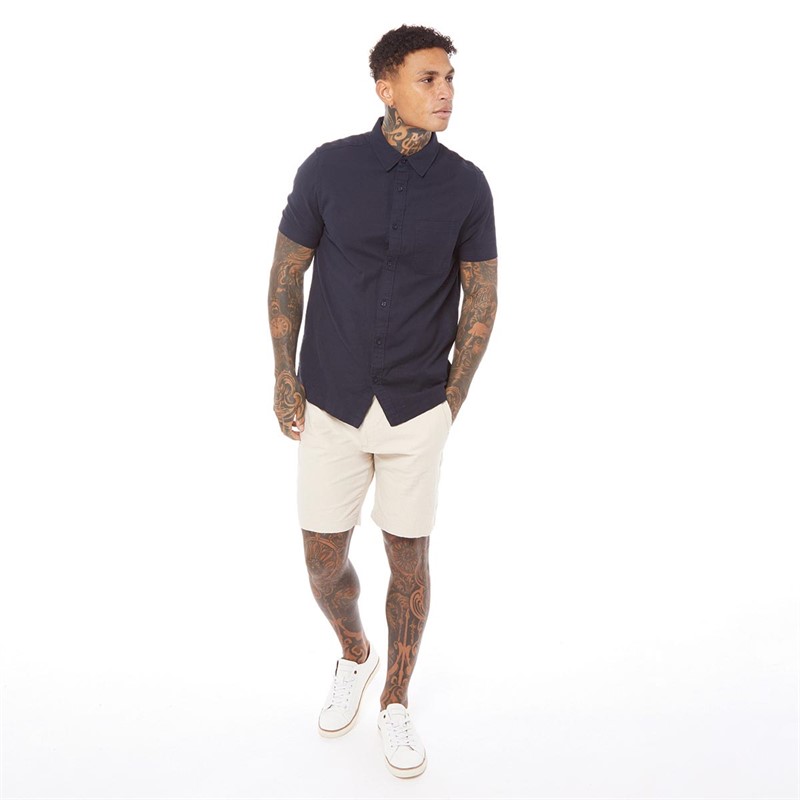 Brave Soul Mens Dolan Chino Shorts Light Stone