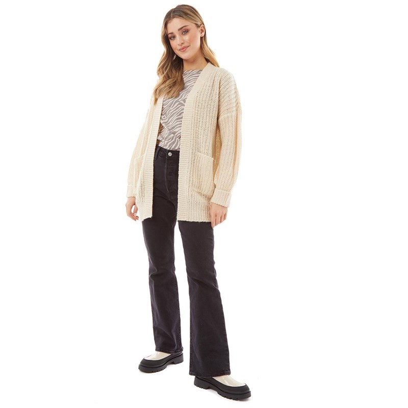 Brave Soul Womens Chloe Cardigan Stone