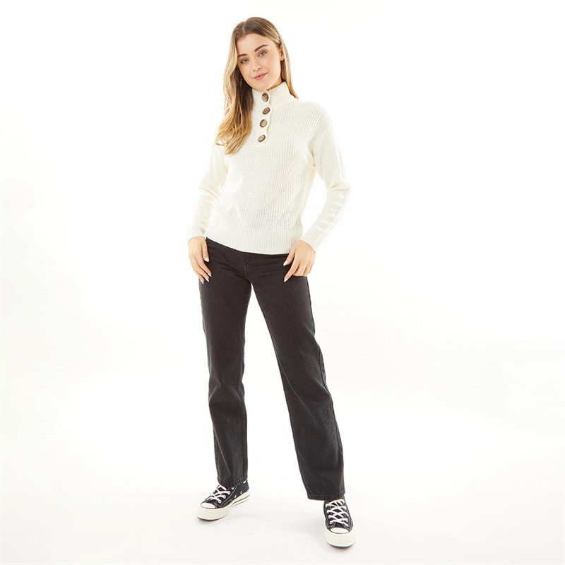 Brave Soul Womens Whitehall Jumper Ivory
