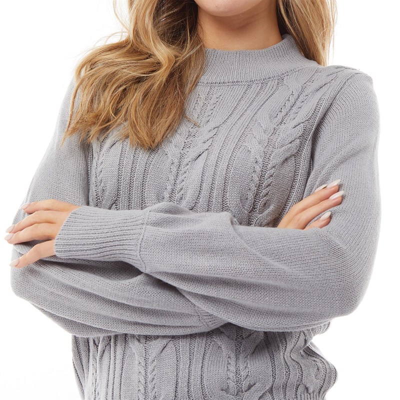 Brave Soul Womens Sahara Jumper Crystal Grey