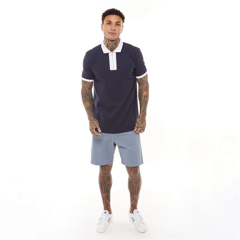 Brave Soul Mens Hansen Chino Shorts Blue