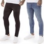 Brave Soul Mens Land Skinny Two Pack Jeans Light Blue/Charcoal
