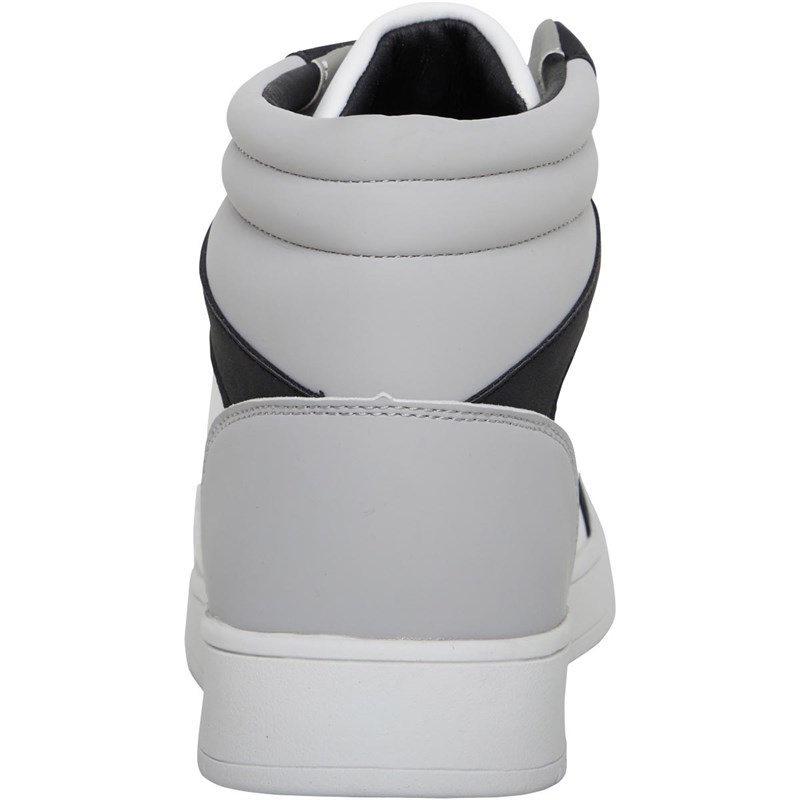 Brave Soul Mens California Hi Top Trainers Grey/White