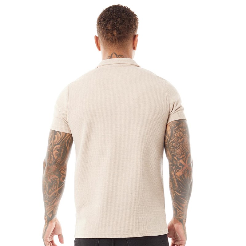 Brave Soul Mens Sonomab Polo Light Sand