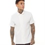 Brave Soul Mens Ripley Short Sleeve Shirt Optic White/Ecru Dobby