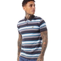 Brave Soul Mens Universal Polo Dark Navy/White/Electric Blue