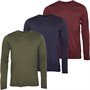 Brave Soul T-shirts à manches longues Homme - lot de 3 - marine/khaki/bordeaux