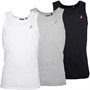 Brave Soul Mens Fallen Three Pack Vests Black/White/Light Grey Marl