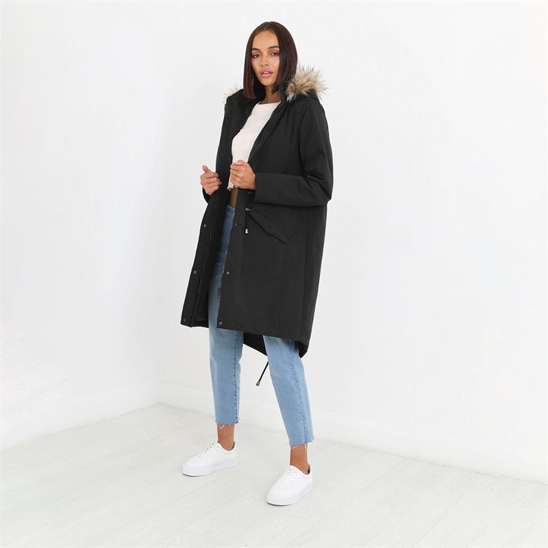 Brave Soul Dame Charlotte Parka Sort
