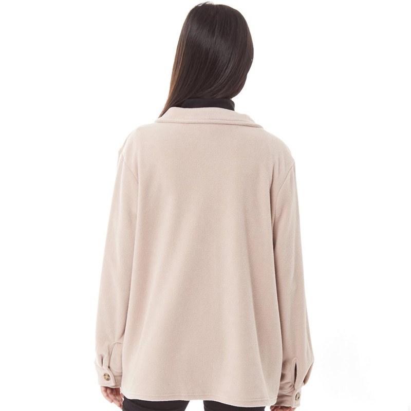 Brave Soul Damen Elaine Hemd mit langem Arm Taupe