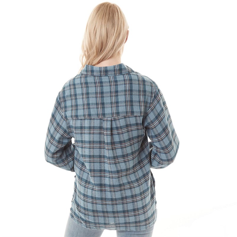 Brave Soul Chemises à Manches Longues Shana Femme Bleu